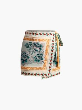 COMMENSE vacation print asymmetrical mini skirt size M